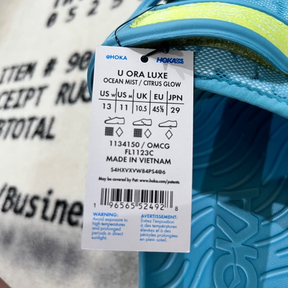 Hoka Ora Luxe Recovery Slides - OCEAN MIST/CITRUS GLOW - Picture 8 of 9